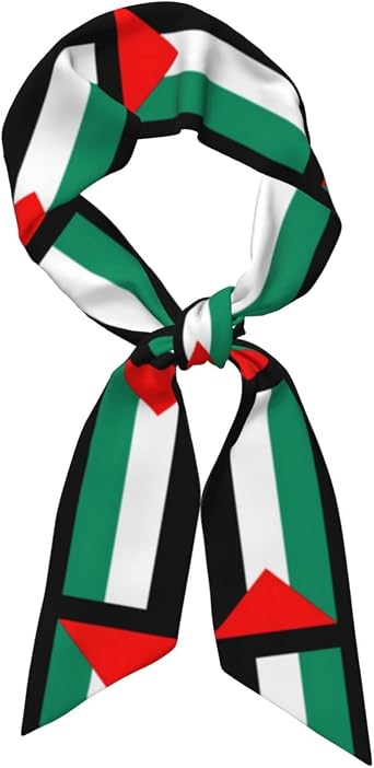 Palestine Flag Print Scarf WomenS Fashion Square Neck Satin Scarfs For Bag Hair Scarves Gift