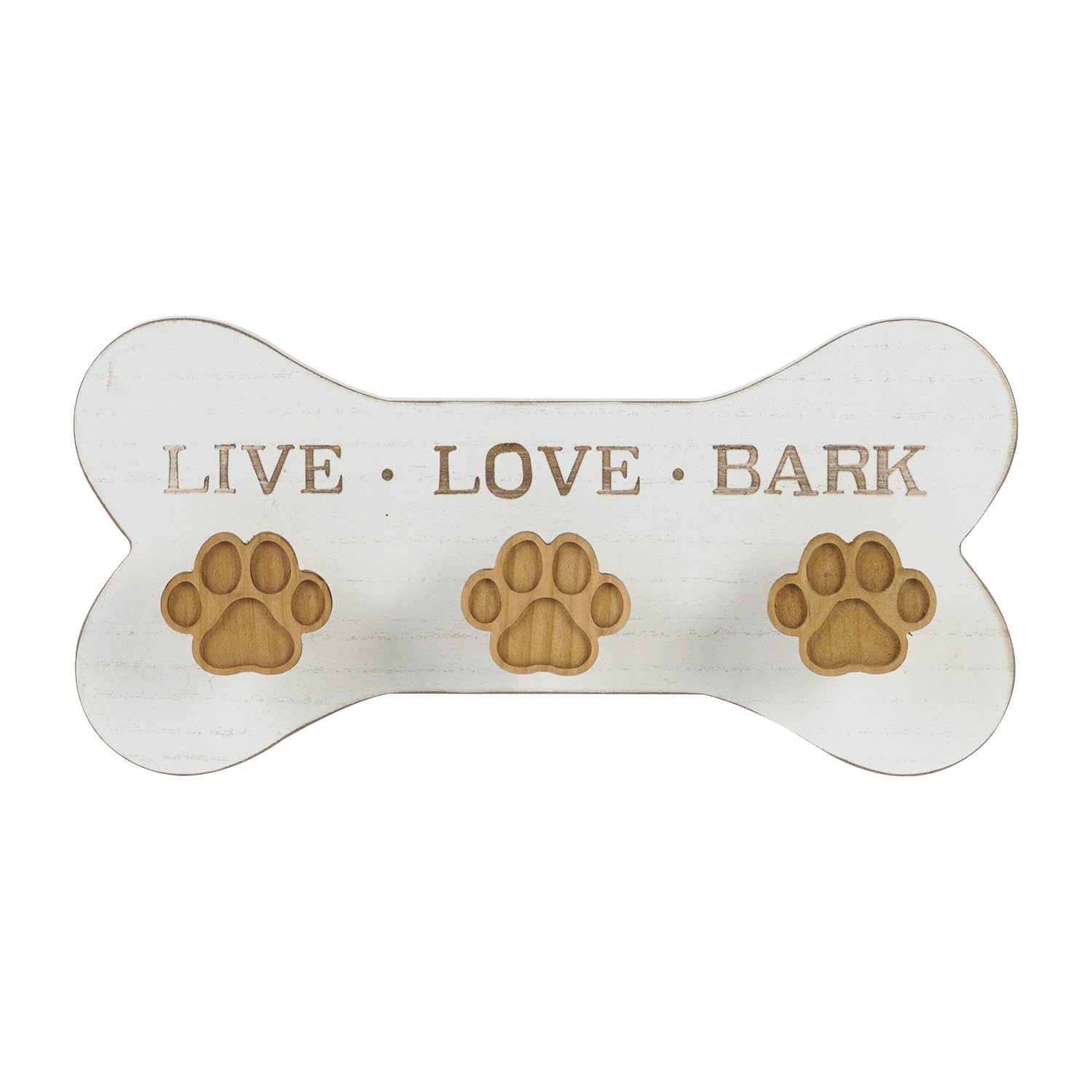 NIKKY HOME Farmhouse Key Hook for Wall Decorative Dog Leash Holder Wall Mounted and Rustic Coat Rack with 3 Unique 3D Claw Hooks for Pet Lover Gifts
