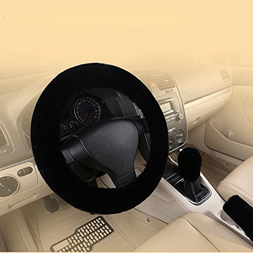 Ajcoflt 3 Pcs Estilo Do Carro Volante Alavanca de Mudança de Freio de Mão Feltro de Lã de Inverno Ma