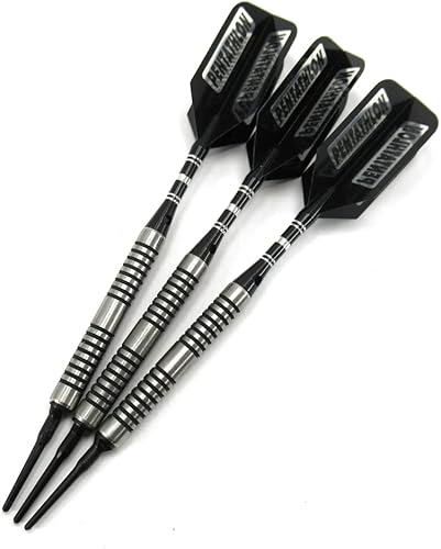 Intimidator - Dardos negros de punta suave, 0.56 oz, 80% tungsteno con paquete mejorado