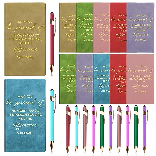 Carnets de remerciement en cuir et stylos tactiles pour l'équipe
