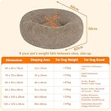 HMTOPE Orthopädisches Hundebett rund Hundekissen Hundesofa Katzenbett Donut Kuscheliges Hundekorb Waschbar, 60 cm Ø, Kamelbraun