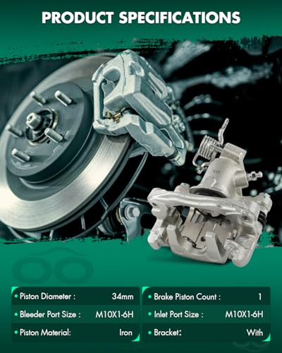 Image of SCITOO 19B3302 19B3303 Rear Left & Right Disc Brake Calipers w /Bracket Fit For Hyundai For Elantra 2005-2006,For Kia For Spectra 2005-2009,For Kia For Spectra5 2005-2009, Single Piston