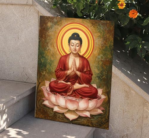 Image of ArtX Canvas Buddha Paintings For Living Room, Big Size Canvas Painting For Living Room, Bedroom, Multicolor, Abstract, 58.0 X 45.0 cm, Set of 1