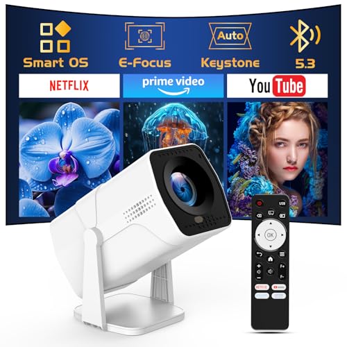 Image of 【Netflix Officially Licensed】TMY Projector with Built in Apps, 1080P Movie Projector with WiFi and Bluetooth, Electric Focus & Auto Keystone, 270° Rotatable Outdoor Projector for Phone/PC/HDMI/USB