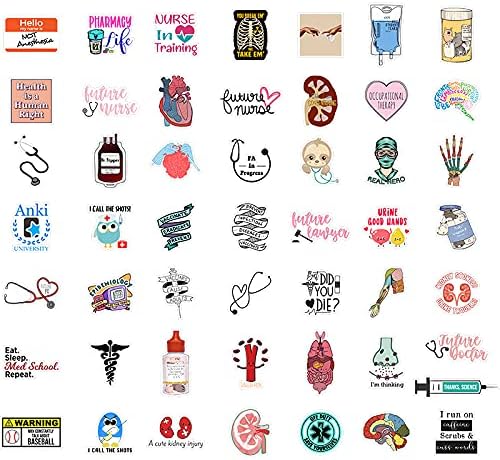 amazon com nurse sticker pack of 50 white angel stickers nurse decals for laptops hydro flasks water bottles luggage helmet