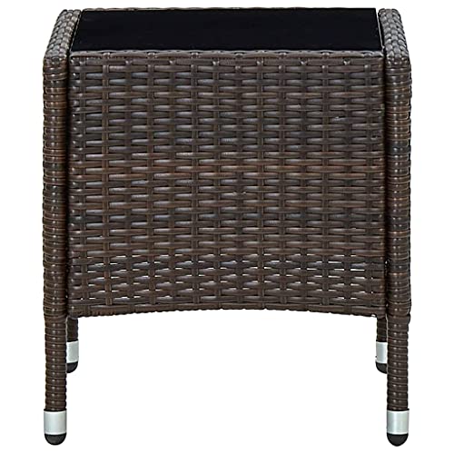 vidaXL Outdoor Garden Table - Elegant Patio Bistro Table in Brown - 40x40x45 cm with Durable Poly Rattan - Image 4