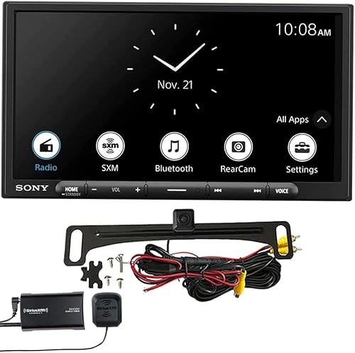 Sony XAV-AX4000 7" 2-DIN Car Stereo w/Backup Camera & SiriusXM Tuner Bundle. Wired + Wireless Android Auto, Wireless Apple CarPlay, Bluetooth, AM/FM Radio, 5 Preamp Outputs, 14-Band EQ, Maestro Ready