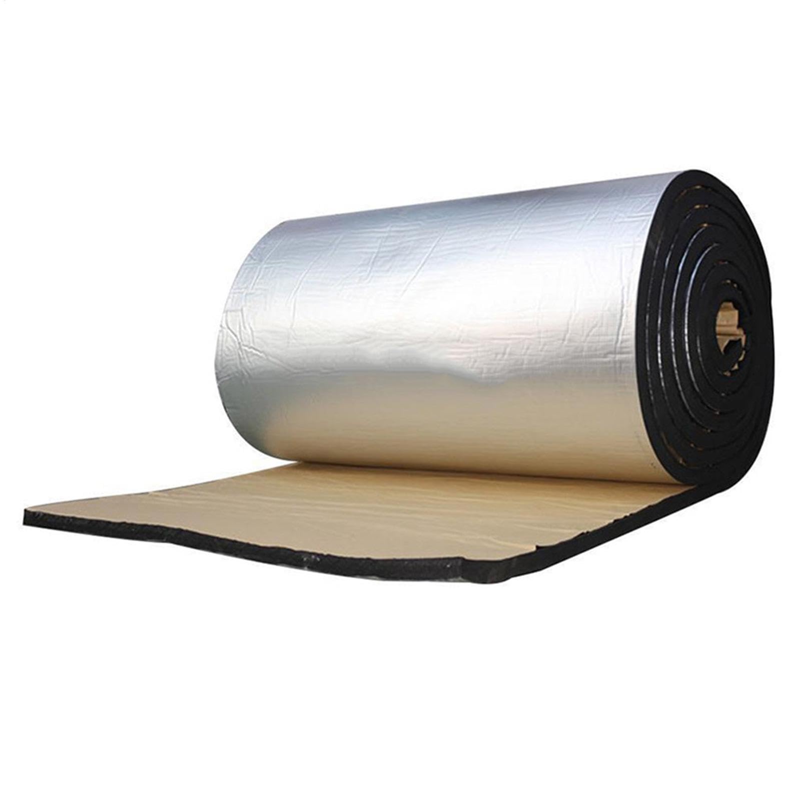 Esterilla aislante de 50 x 200 cm para coche, , insonorización, protección térmica, esteras de aislamiento acústico, rollo de aluminio para aislamiento acústico para vehículos de motor