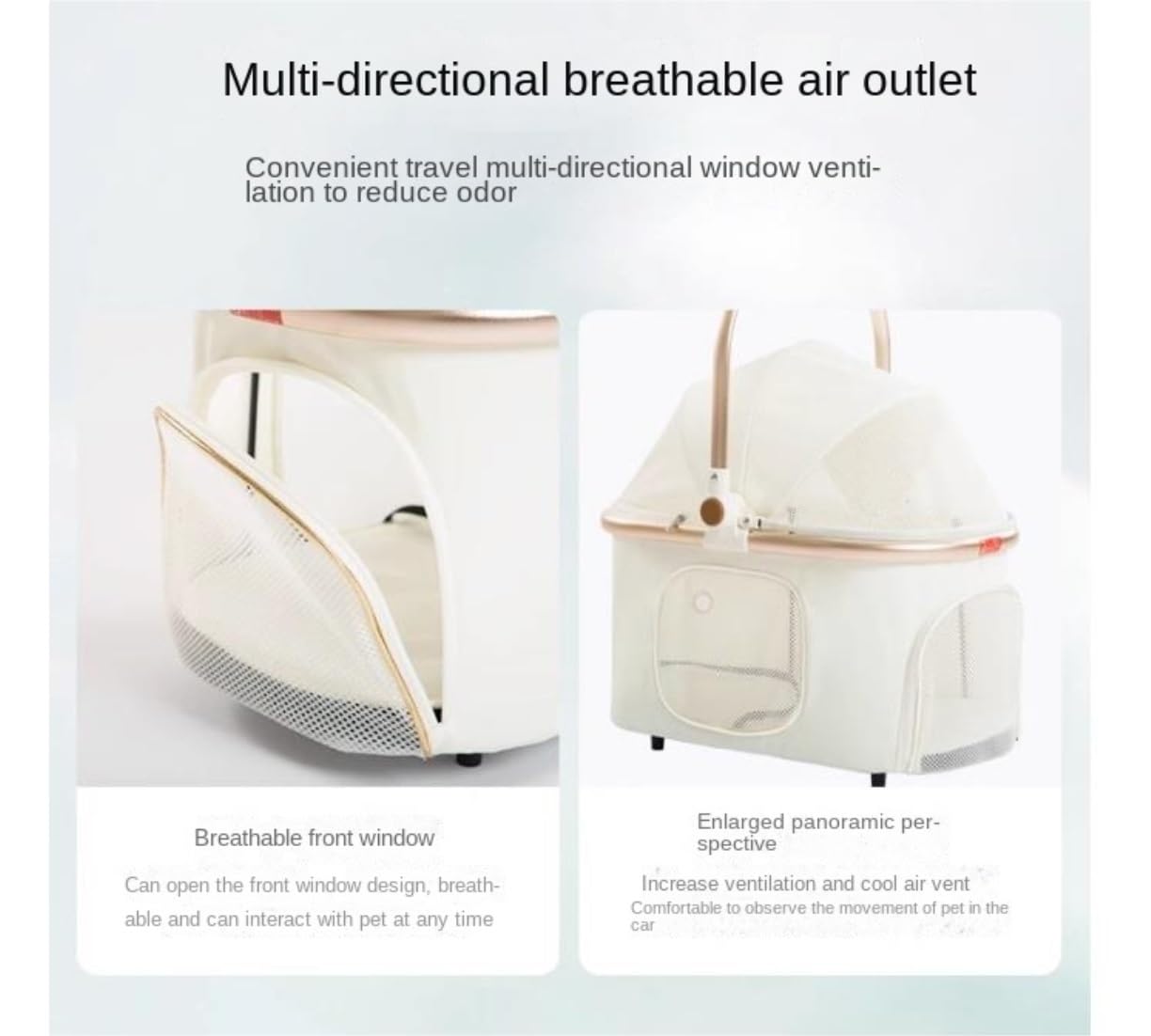 Passeggino da Viaggio Passeggino Pieghevole per Animali Domestici per Cani 3 in 1 Carrello per con Cestino Portaoggetti per E Gatti per Una Facile Entrata E Scesa(Dark Gray)