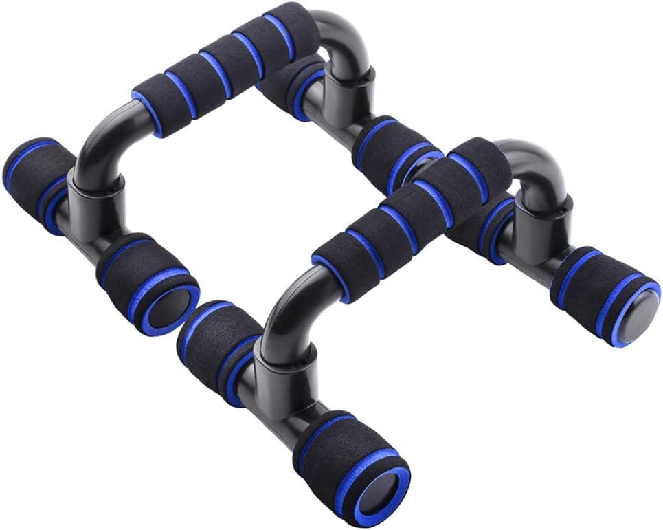 Push Up Bars, 1 Pair Push-up Stands, Fitness Parallettes Handle for Muscle Training and Strength Training, Portable Structure (Blue)