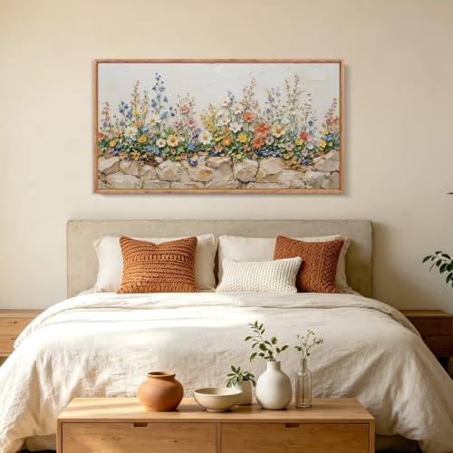 Image of CHDITB 3D Vibrant Colorful Wildflower Wall Art, Farmhouse Floral Wall Decor
