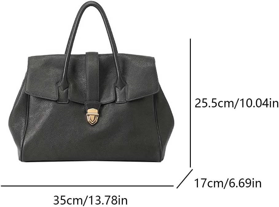 Image of Luxury Designer Messenger Clutch Genuine Leather Handbag for Women Soft Leather Large Capacity Work Tote Bag