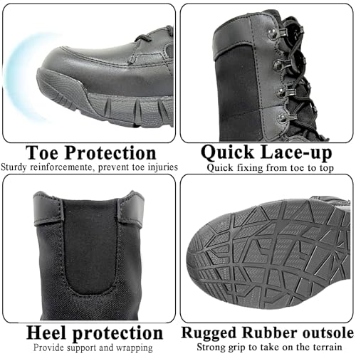 Image of Lightweight Mens Tactical Shoes Combat Boots Coyote Brown Boots Military Training Lace Up Outdoor Hiking Breathable Army Shoe Side Zipper