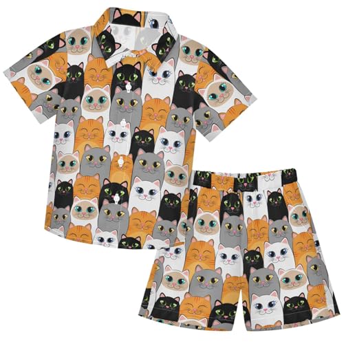 Image of visesunny Little Boys Short Sleeve T-Shirt Beach Shirts for Kids Casual Shorts Set Summer Clothes Outfits