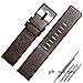 GANYUU 22mm 24mm 26mm 28mm 30mm Genuine Leather watchband for Diesel DZ7259 DZ7256 DZ7265 Watch Strap (Color : Black Rose Gold, Size : 24mm)