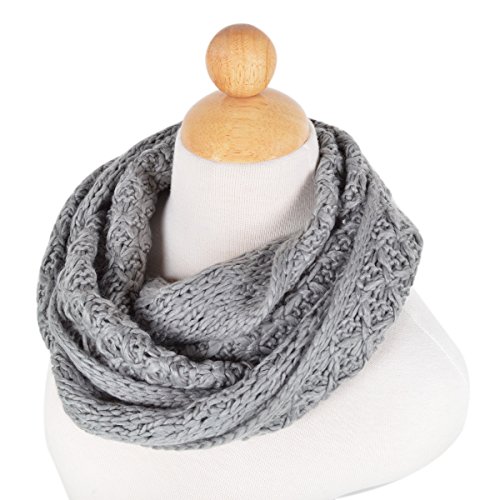 Solid Color Winter Cross Diamond Knit Infinity Loop Circle Scarf - Diff Colors3