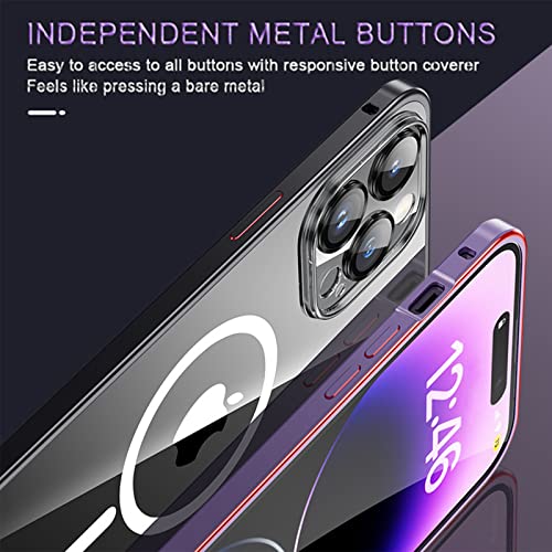 Coque magnétique iPhone 14 Plus transparente en polycarbonate et aluminium