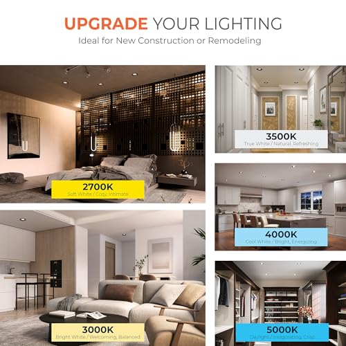 Halo LT 5/6 inch LED recessed Can Light Trim 5CCT dimmable 685lm Black 4PK - image 6