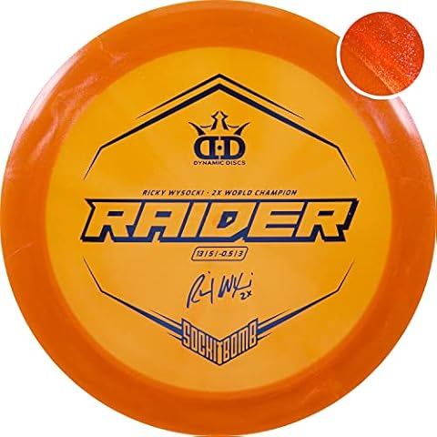 Dynamic Discs Ricky Wysocki Disc Series | 2X World Champion Ricky Wysocki Signature Stamped Discs | Sockibomb Disc Golf Discs… (Lucid Ice Glimmer Raider) Cover