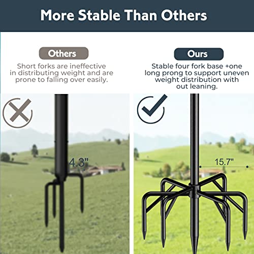 Flanagan String Light Poles For Outside, 2 Pack 9Ft Metal Poles For Outdoor String Lights, 7-Prong Backyard Lights Outdoor Pole，Adjustable Patio Lighting Stand For Garden Fence Party Wedding #TOP1