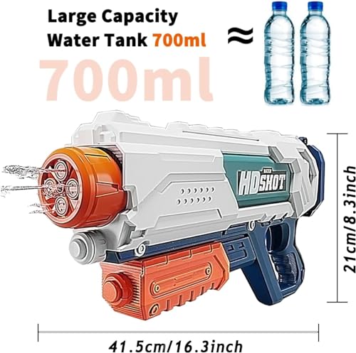 Image of Storio Holi Pichkari Water Gun Toy for Kids 890ml High Capacity Water Gun Toy Summer Outdoor Toy Rotating 4 Nozzle Quick Fill High Pressure Water Gun for Boys