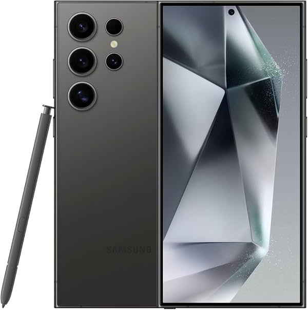 Samsung Galaxy S24 Ultra, 256GB, Smartphone con IA, Android desbloqueado, cámara de 200MP, zoom de 100x, batería de larga duración, S Pen, Versión Global, 2024 - Negro Titanio (Reacondicionado)