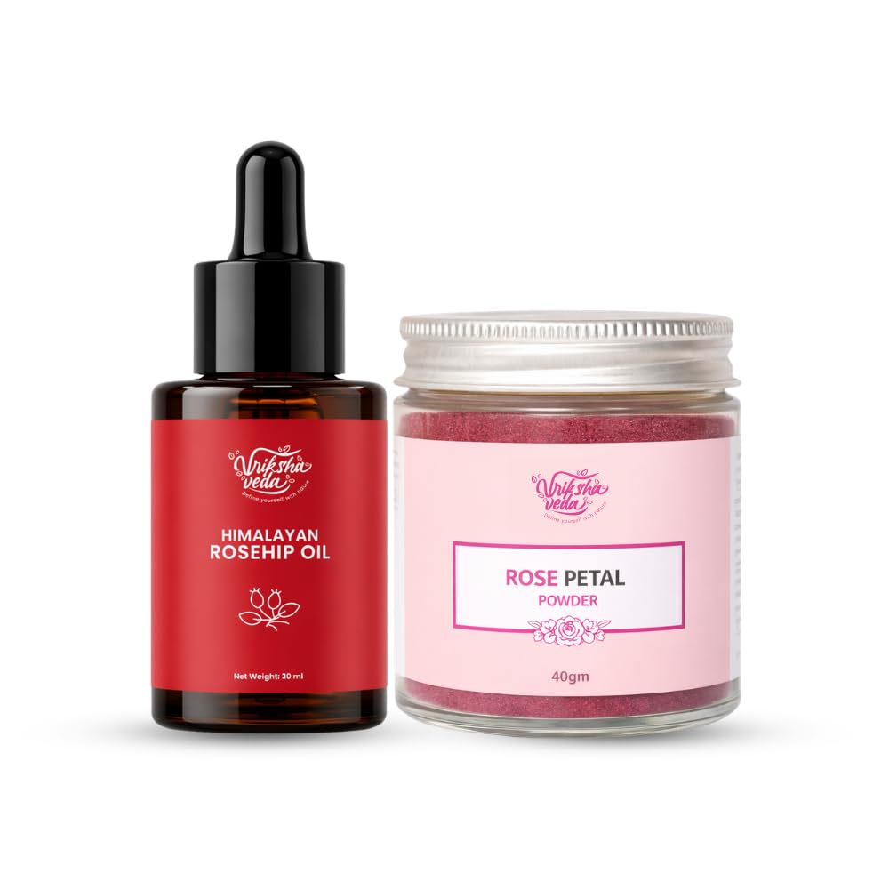 Himalayan Rosehip Oil 30 ml & Rose Petal Powder 40 g Combo | Natural Face Care Set for Skin Nourishment, Brightening & Hydration | DIY Face Pack & Facial Massage-image-41