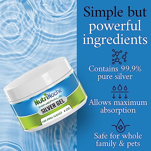 Nutrinoche Colloidal Silver Gel - 100 Ppm - Colloidal Silver Gel (4Oz) - Soothing And Cooling Of Sunburns, Razor Burn And Skin Burns #TOP4