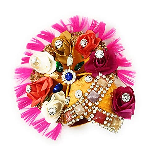 Image of Poshak Posak Bal Gopal Krishna Laddu Gopal Pagdi Mukut Set Combo | Bhagwan Vastra Dress (Size-5)