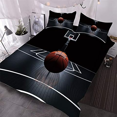 Wowelife Basketball Bedding Twin Comforter Set for Boys 5 Piece Bedding Set Twin Black Basketball Bed Set Twin Kids 3D Twin Bedding Set Sports Decor for Boys Bedroom with Sheets, Super Breathable Soft Cover