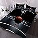 Wowelife Basketball Bedding Twin Set for Boys and Girls, Upgraded 5 Pieces Basketball Comforter Set Black, Comfortable and Breathable for Kids(Black Basketball, Twin)