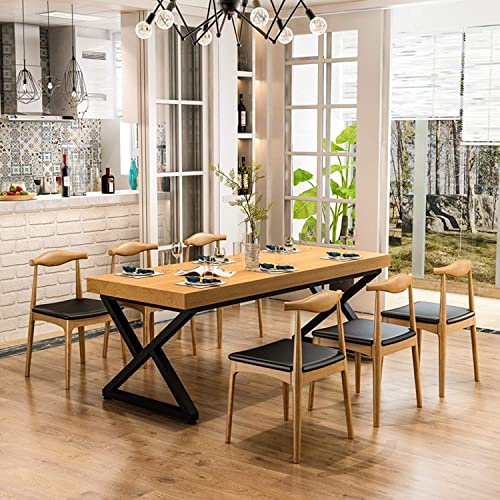 Metal Table Legs 28 inch Height x 24 inch Wide with Adjustable Protector Feet, Industrial & Rustic Style Heavy Duty Metal Furniture Legs for Desk/Table, (Bear Up to 800lb), Black, X-Shape Set of 2 - Thumbnail 7