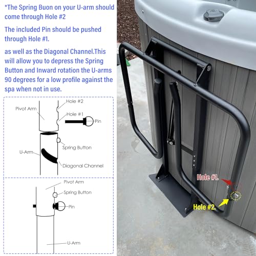 Zomofew Hot Tub Cover Lift, Hot Tub Cover Caddy,Hydraulic Lifter Universal Assist Hot Tub Cover Lifter Removal System With Reinforced Brackets, Easy Assemble, Variety Of Spa Shapes,Hot Tubs Less Than 96In thumb #5