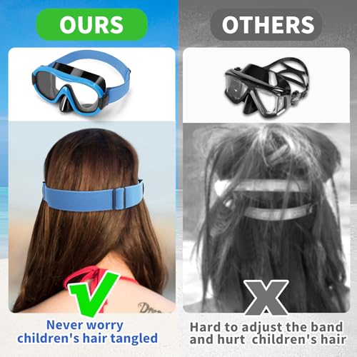 Image of Diving Mask , Professional Anti-Fog Snorkel Goggles, Anti-Leak Swim Mask with Soft Adjustable Strap & Mesh Bag, Earplug