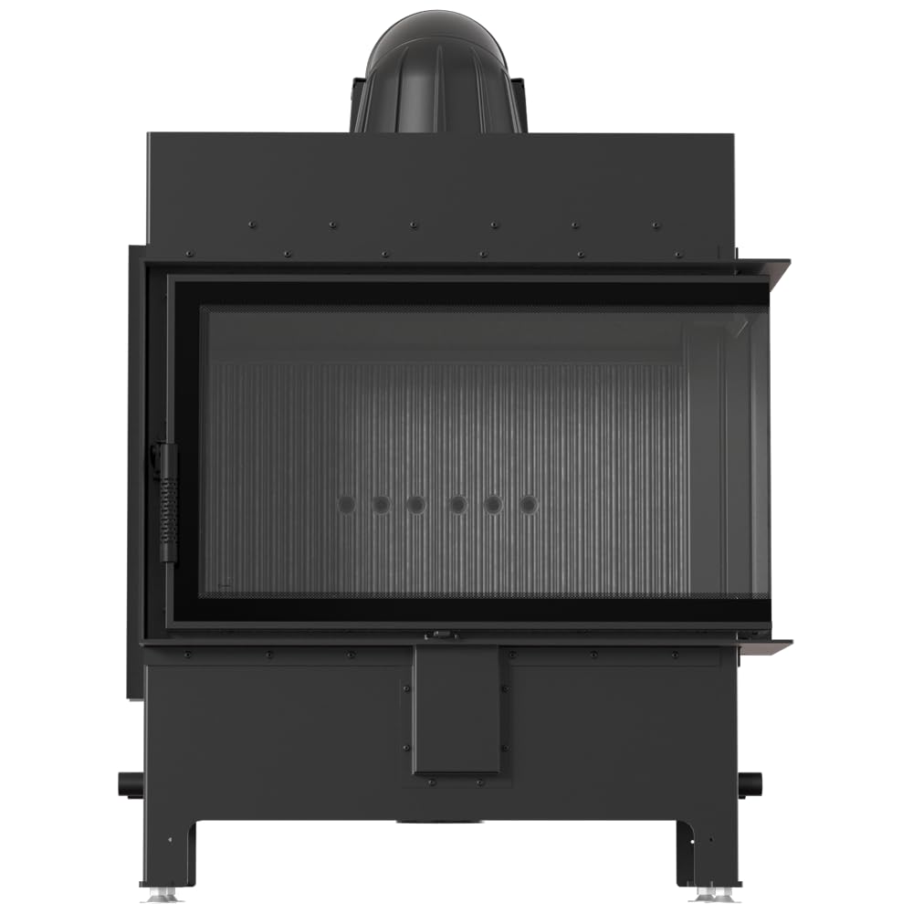 KRATKI Inserto per camino in acciaio a legna LUCY 14 kW Ø200 destro A nero