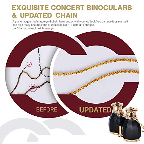 ESSLNB Opera Glasses Binoculars for Women Adults 4X30mm Theater Glasses Compact Binoculars for Theater and Concerts Antique Binoculars with Case Removable Chain Black - Thumbnail 3