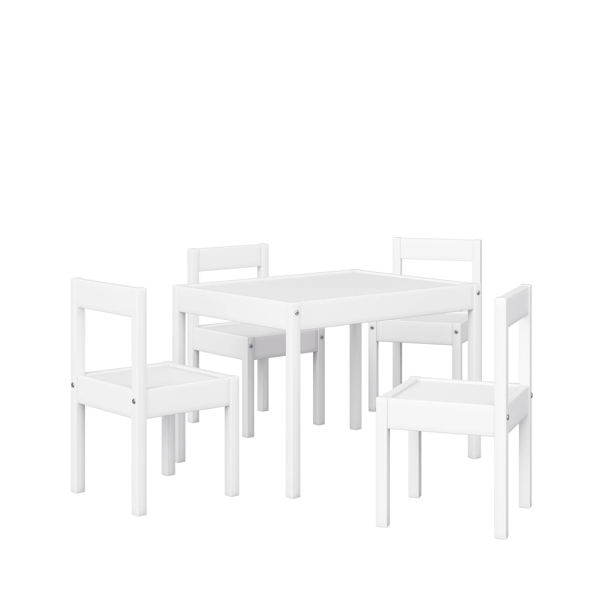 Baby Relax Hunter 5-Piece Kiddy Table & Chair Kids Set, White