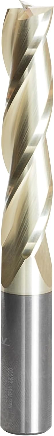 Amana Tool CNC Router Bits for 2D/3D Carving Flat Bottom, ZrN Coated, 46579, 0.10 Deg Straight Angle x 1/2 Dia x 2-1/4 x 1/2 Shank x 3 Flute