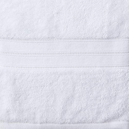 Cannon 70% Cotton 30% Bamboo Hand Towels (18" L X 30" W), 550 Gsm, Super Absorbent, Breathable, Ultra Soft (2 Pack, White) #TOP2