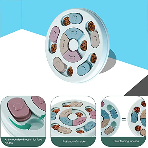 SUOXU Dog Puzzle Treat Dispenser Toy - Interactive Training IQ Bowl for Slow Feeding (Blue) - Image 4