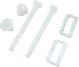 ELEGANT CASA Western Toilet Seat Cover Screw, Nuts and Washers Hinges Kit Clamp PVC Universal PVC Mounting Hardware for Bathroom seat cover (Complete Set) white Colour Size 45mm X 22mm Bolt 120MM