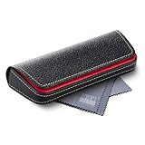 FEFI - Elegantes Brillenetui im zweifarbigen Leder-Look - rot