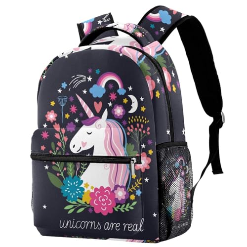 Sac à dos Licorne 29.4x20x40cm multicolore pour l'école et voyage des ados
