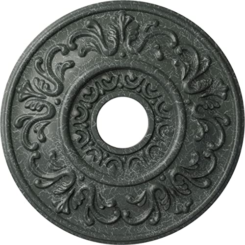 Ekena Millwork CM18VLAGC Valletta Ceiling Medallion, Athenian Green Crackle
