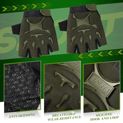 Image of Boao 3 Pairs Kids Half Finger Bike Gloves