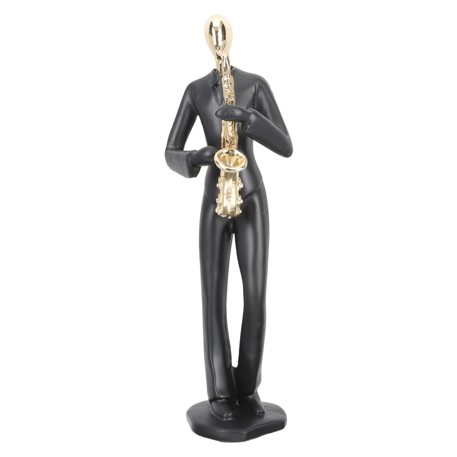 Statue instrument de musique en résine noire pour décoration artistique maison