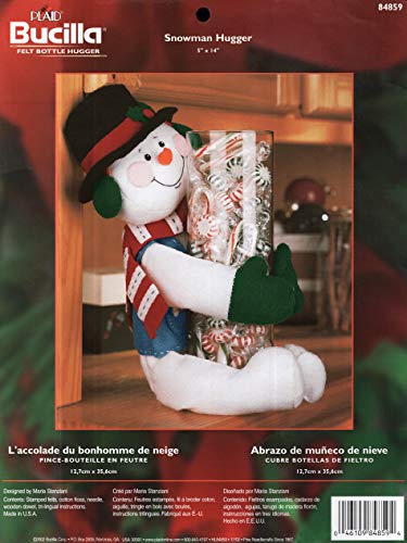 Cache-bouteille bonhomme de neige Bucilla 84859 pour une table de Noël magique