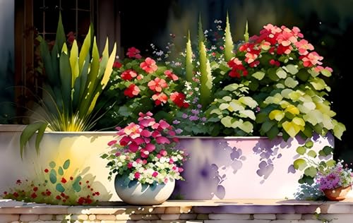 Toile murale haute définition Meechi aquarelle de jardin 50x70