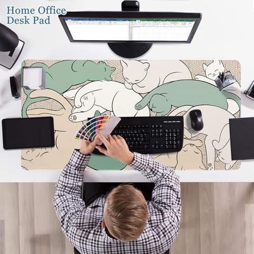 Cat Desk Pad, Teacher Desk Mat for Desktop XXL Large Mouse Pad 31.5×15.7 - image 5